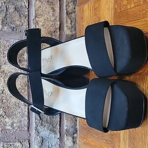 Y NOT Chic Black 3.5 inch Heeled Sandals